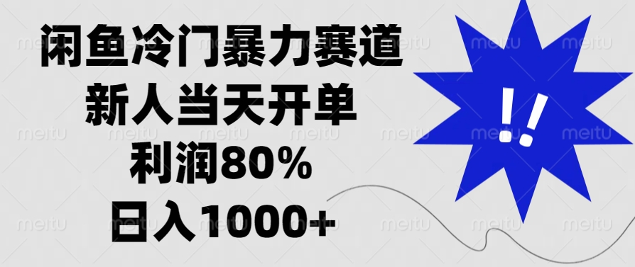 闲鱼冷门暴力赛道，新人当天开单，利润80%，日入1000+-指尖网