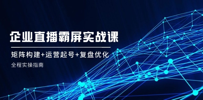 企 业 直 播 霸 屏实战课：矩阵构建+运营起号+复盘优化，全程实操指南-指尖网