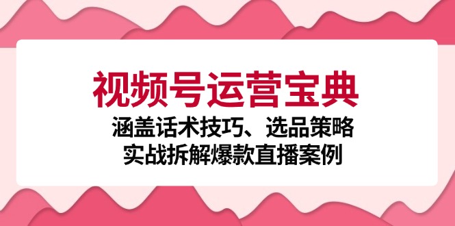 视频号运营宝典：涵盖话术技巧、选品策略、实战拆解爆款直播案例-指尖网