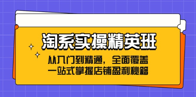 淘系实操精英班：从入门到精通，全面覆盖，一站式掌握店铺盈利秘籍-指尖网