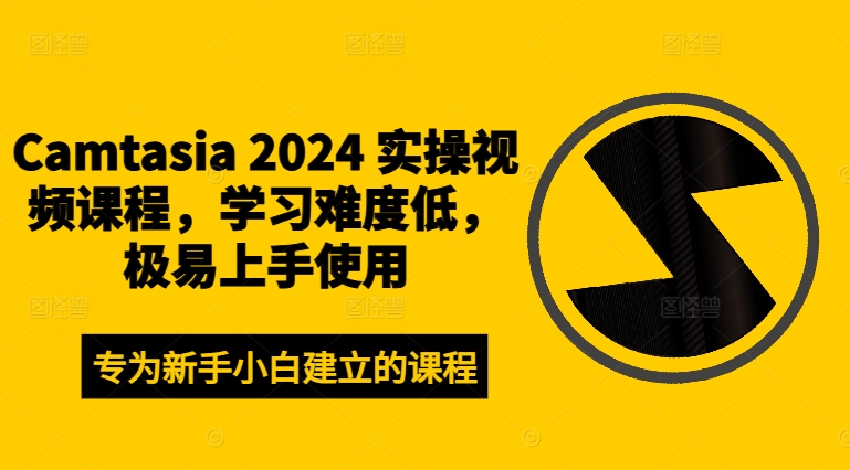 Camtasia 2024 实操视频课程，学习难度低，极易上手使用-指尖网