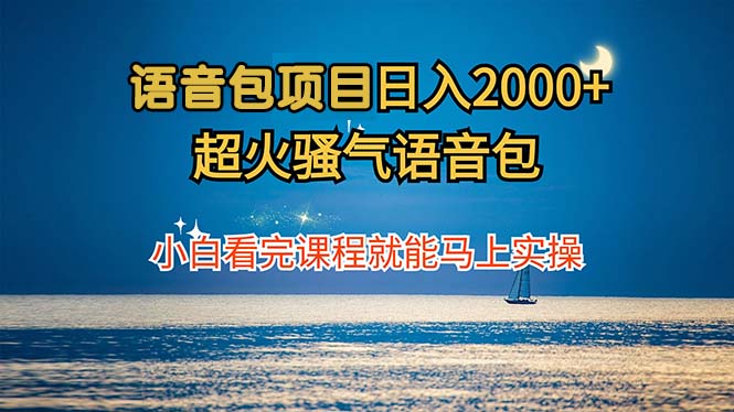 语音包项目 日入2000+ 超火骚气语音包小白看完课程就能马上实操-指尖网