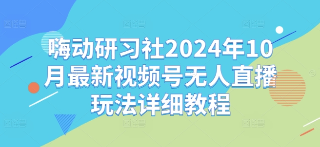 嗨动研习社2024年10月最新视频号无人直播玩法详细教程-指尖网