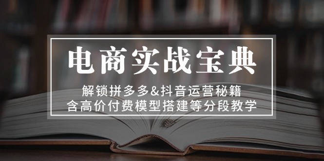 电商实战宝典 解锁拼多多&抖音运营秘籍 含高价付费模型搭建等分段教学-指尖网