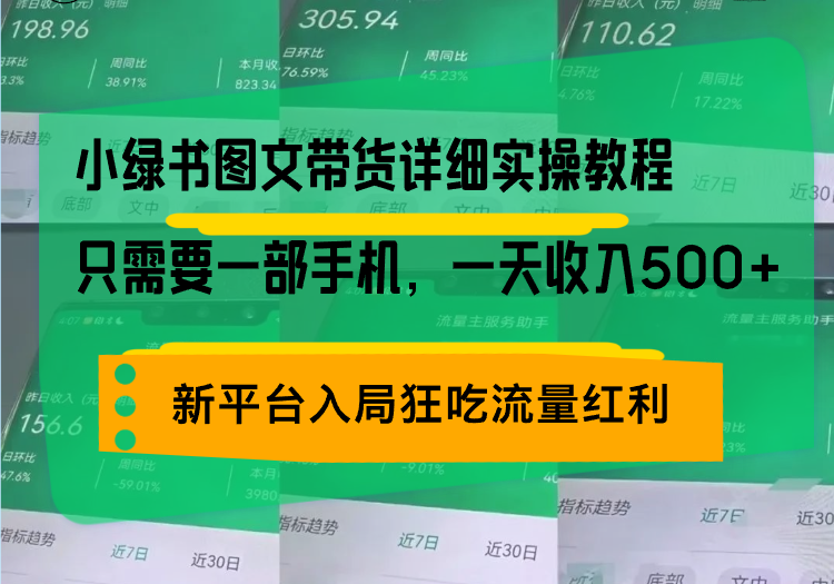 小绿书图文带货详细实操教程，只需要一部手机，一天收入500+，轻松变现-指尖网