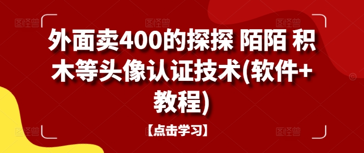 外面卖400的探探 陌陌 积木等头像认证技术(软件+教程)-指尖网