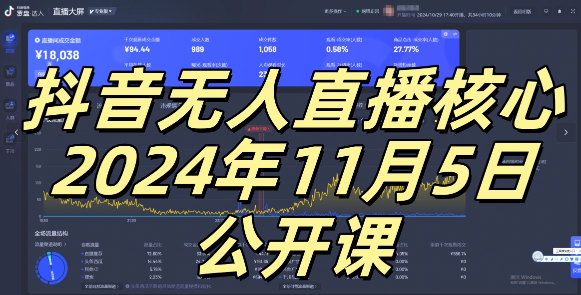 抖音无人直播核心公开课，咸鱼翻身小白可做带有睡后收入月入过万太简单【揭秘】-指尖网