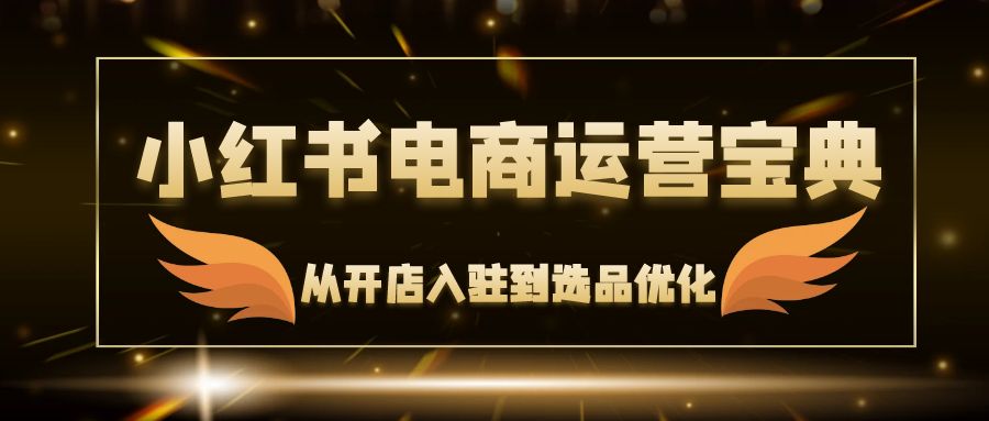 小红书电商运营宝典：从开店入驻到选品优化，一站式解决你的电商难题-指尖网