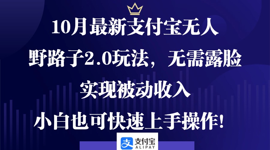 10月最新支付宝无人野路子2.0玩法，无需露脸，实现被动收入，小白也可...-指尖网