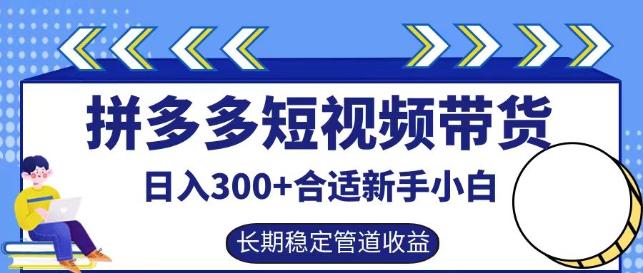 拼多多短视频带货日入300+，实操账户展示看就能学会-指尖网