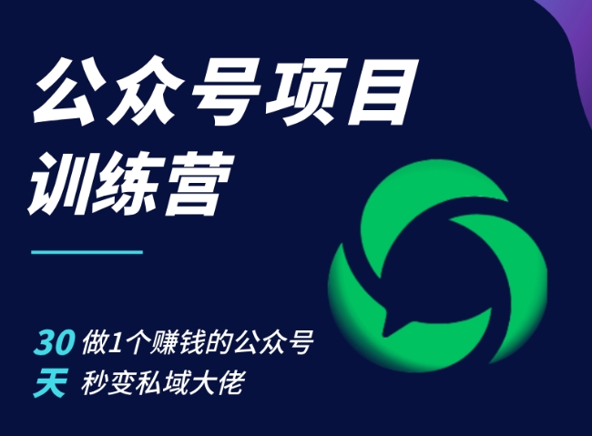 公众号项目训练营，30天做1个赚钱的公众号，秒变私域大佬-指尖网